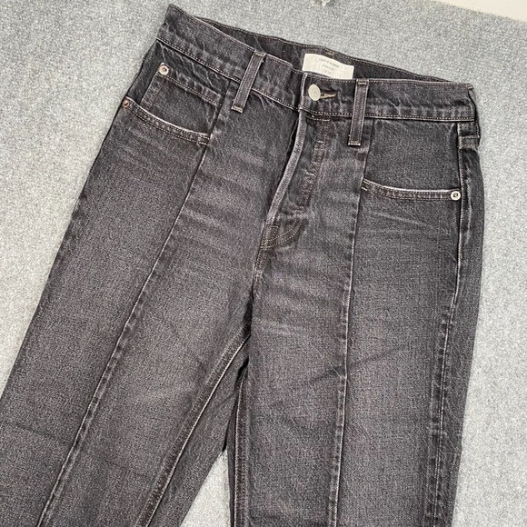 Levis Jeans Women 26 Black Altered Straight High Rise Denim Buttonfly Ladies - Picture 1 of 12